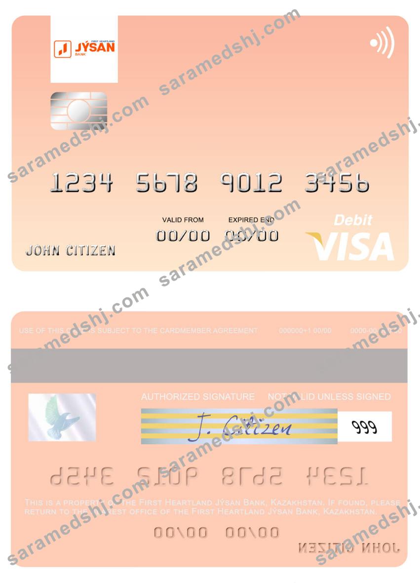 Kazakhstan First Heartland Jýsan Bank  visa debit card